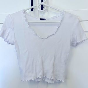 NWOT Brandy Melville White Shirt with Ruffle